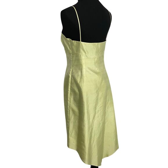 Vintage Y2K Slip Dress 100% Silk Fairycore Green High Low Hem Womens 4 - Picture 5 of 14